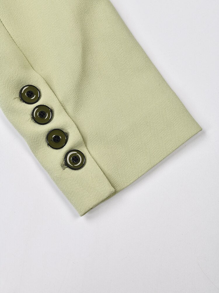 Single Button Hollow Spliced Blazer