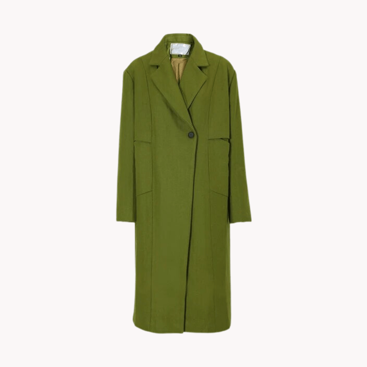 Single Button Loose Woolen Coat