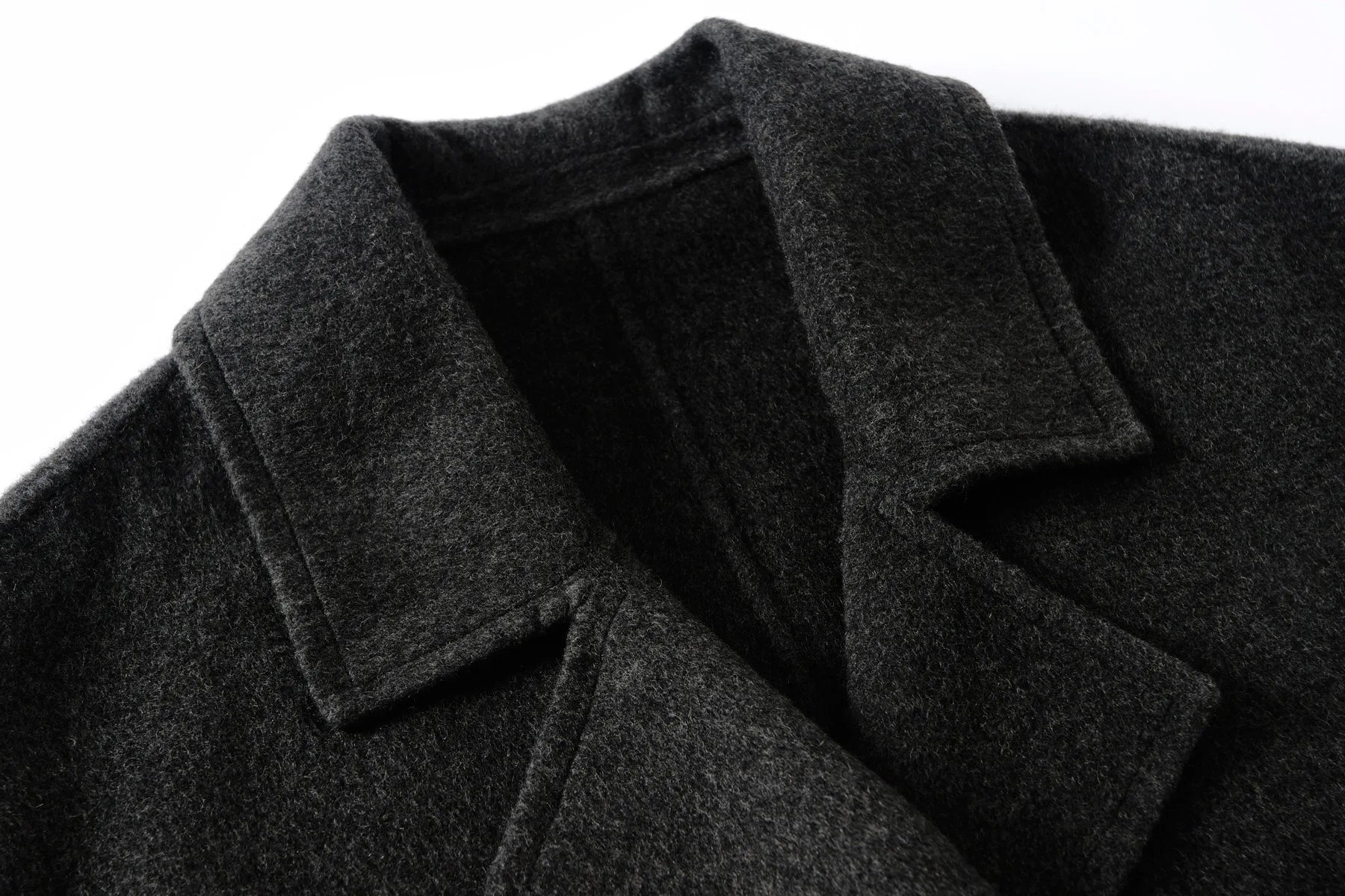 Single Button Scarf Collar Wool Coat