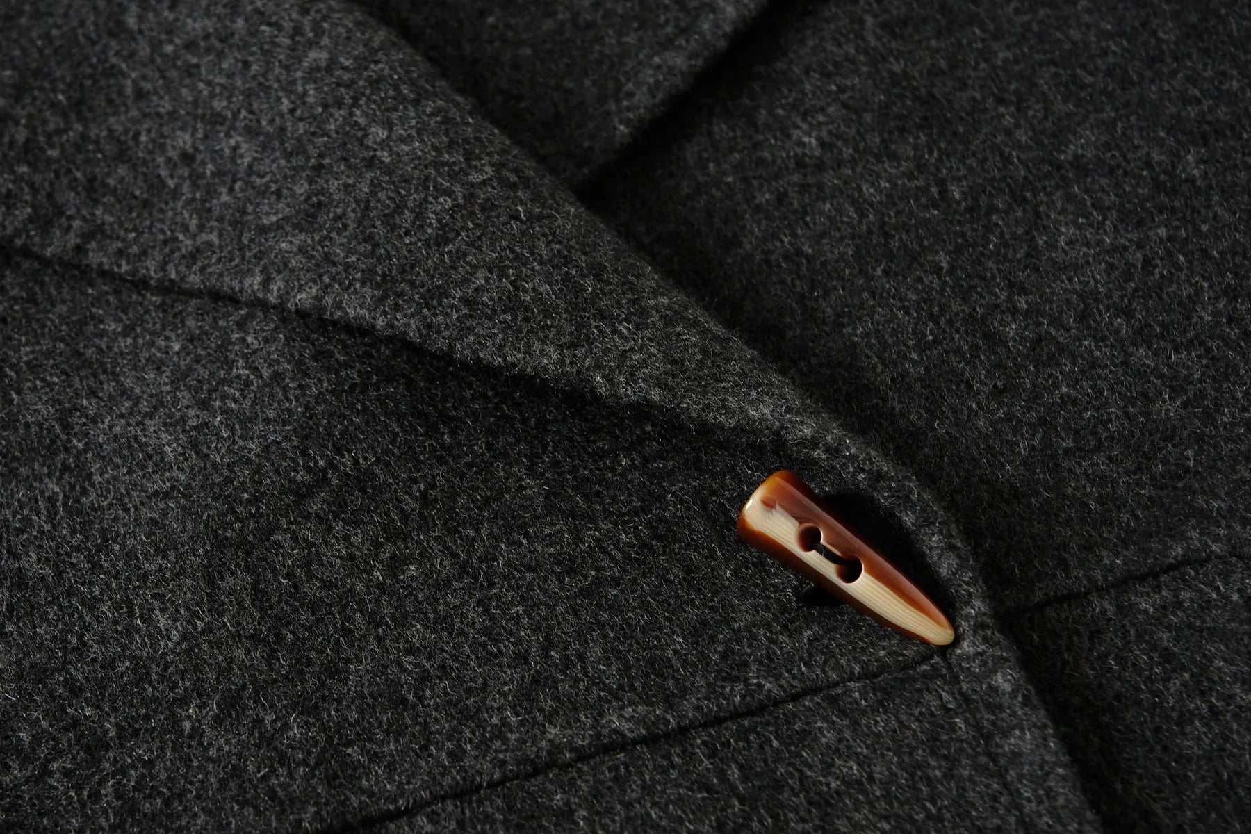 Single Button Scarf Collar Wool Coat