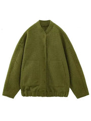 Snap Buttons Woolen Jacket