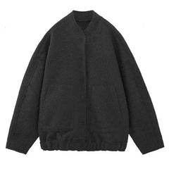 Snap Buttons Woolen Jacket