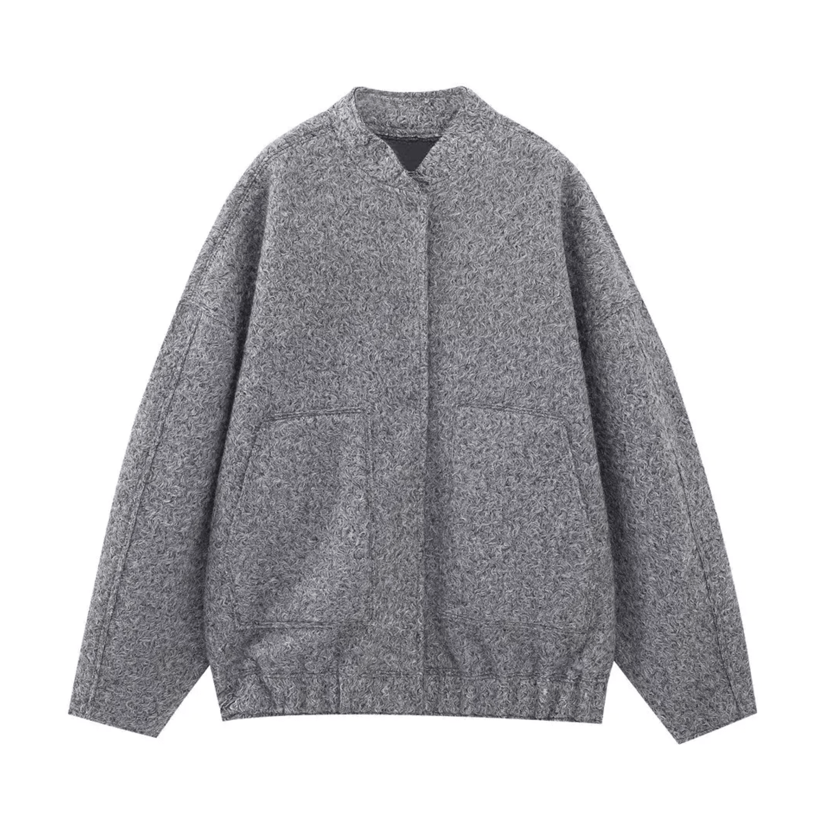 Snap Buttons Woolen Jacket