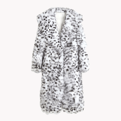 Snow Leopard Faux Fur Coat