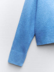 Soft Ribbed Trim Knit Sweater