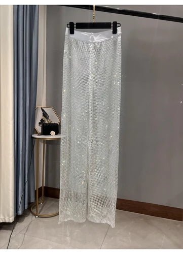 Sparkling Mesh Rhinestones Pants