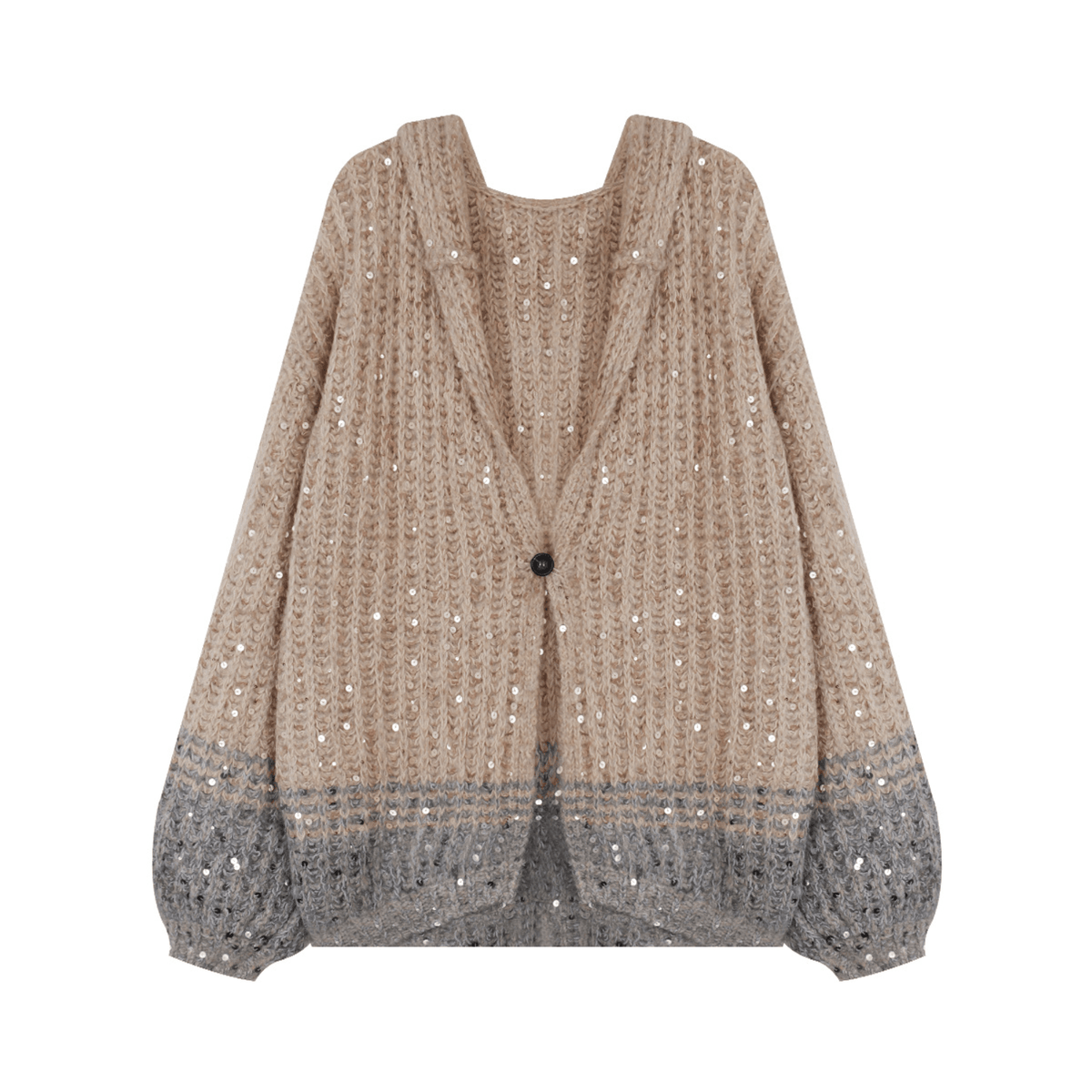 Sparkly Two-Tone Knit Cardigan