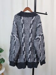 Spliced Denim Pocket Knit Cardigan