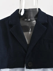 Spliced Denim Skirt Trench Coat