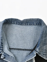 Spliced Ripped Denim Jacket