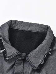 Spliced Ripped Effect Demin Jacket