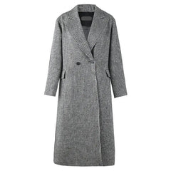 Spliced Woolen Trench Coat