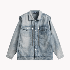 Spliced Zipper Loose Fit Jacket