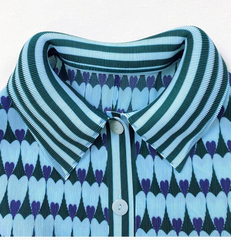 Spring Hearts Pleated Dress