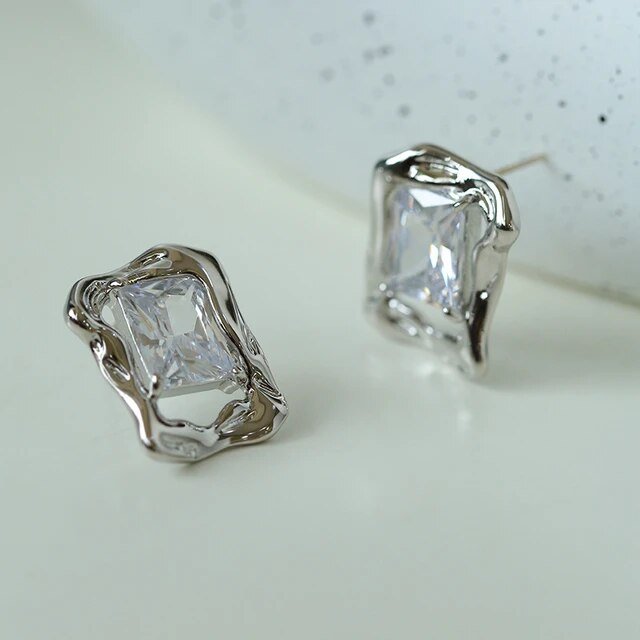 Square Glass Earrings