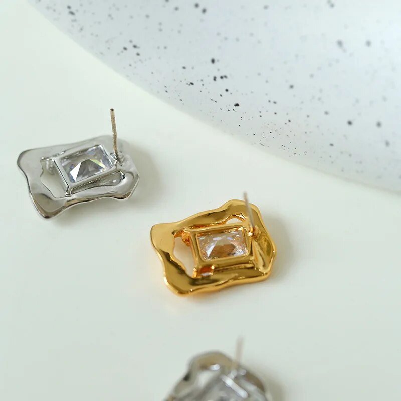 Square Glass Earrings