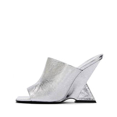 Square Head Angled Wedge Sandals