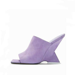 Square Head Angled Wedge Sandals