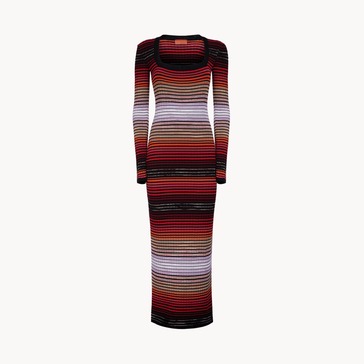 Square Neckline Bodycon Striped Dress