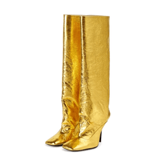 Square Toe Stiletto Knee Boots
