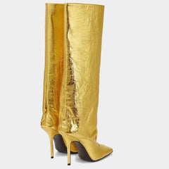 Square Toe Stiletto Knee Boots