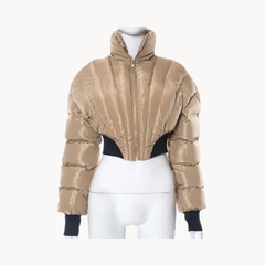 Stand Collar Cropped Padded Jacket