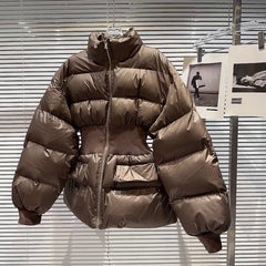 Stand Collar with Waistband Cotton Jacket