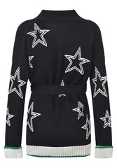 Star-Studded Belted Knit Jacket