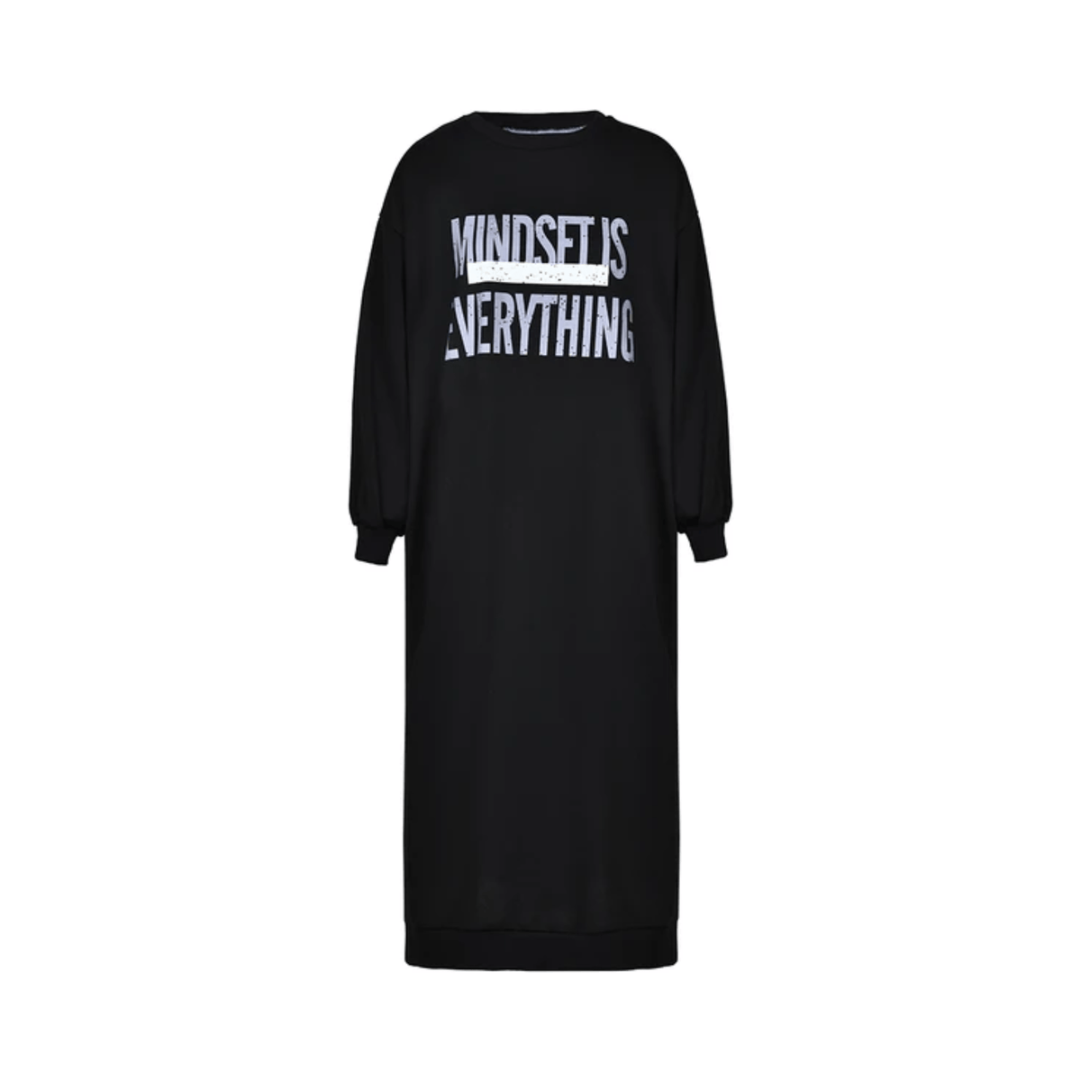 Statement Denim Spliced Sweatshirt Dress