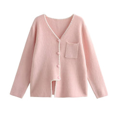 Stitched Edge Accent Knit Sweater