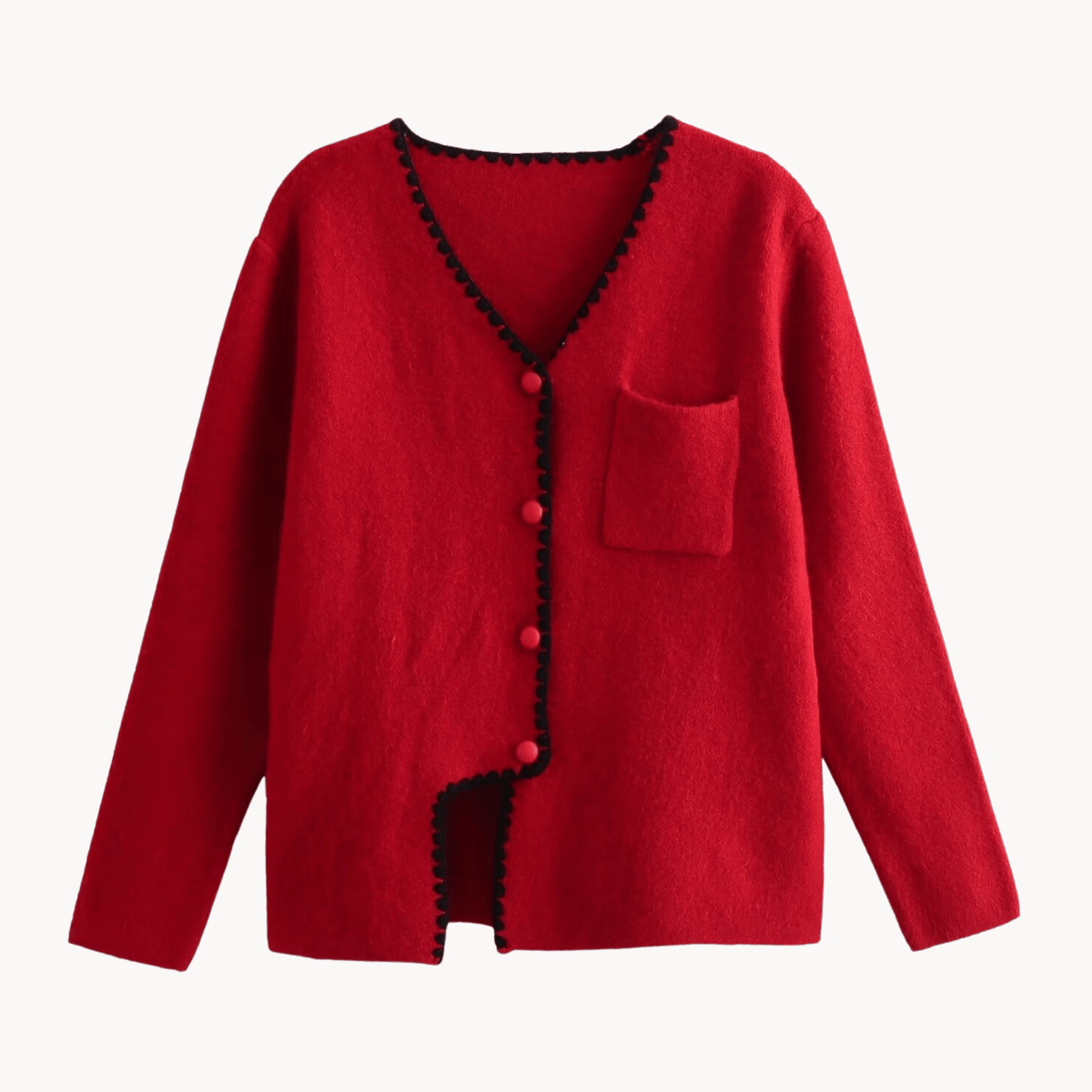 Stitched Edge Accent Knit Sweater