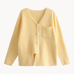 Stitched Edge Accent Knit Sweater