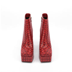 Stone Pattern High Heel Boots