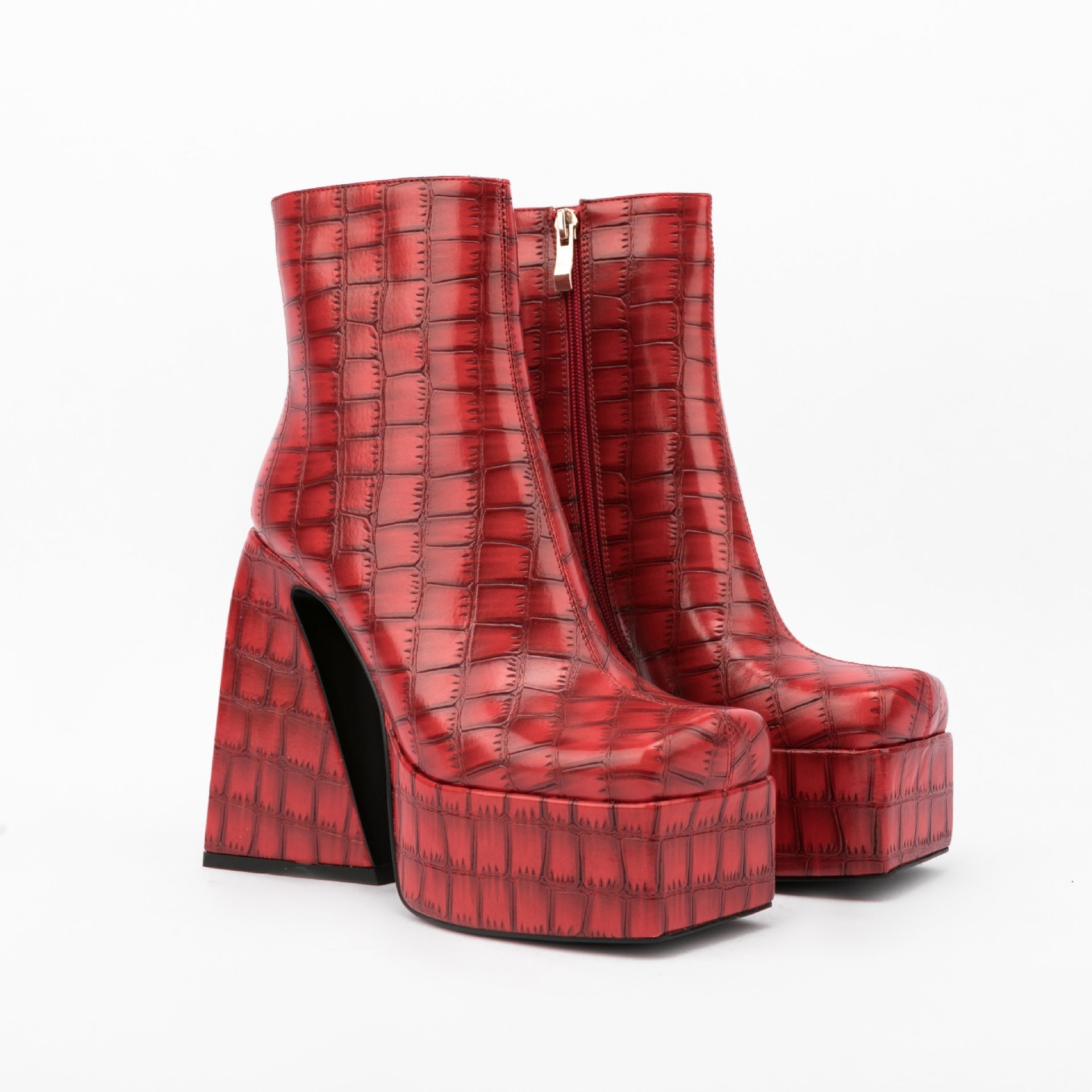 Stone Pattern High Heel Boots