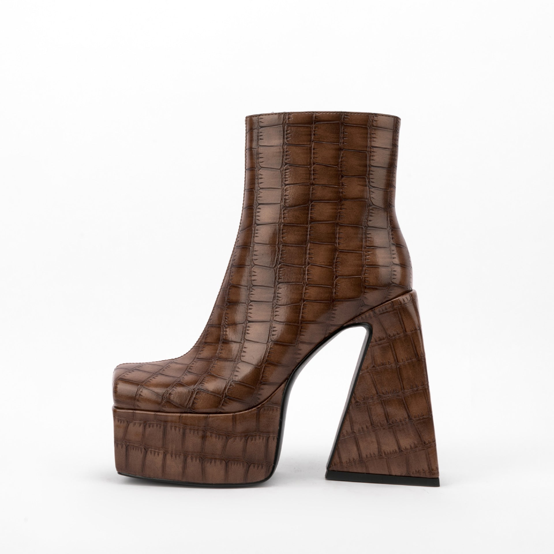 Stone Pattern High Heel Boots