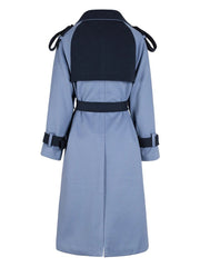 Strapped Cuffs Belted Woolen Coat