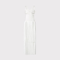 Strappy Cutout Fringed Dress