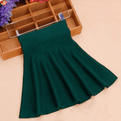 Stretch Pleated Midi Knit Skirt
