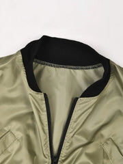 Stretch Waist Zip-Up Jacket