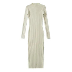 Stretchable Slim Midi Knit Dress