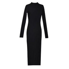 Stretchable Slim Midi Knit Dress
