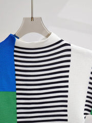 Striped Colorblock Pleated Top + Skirt