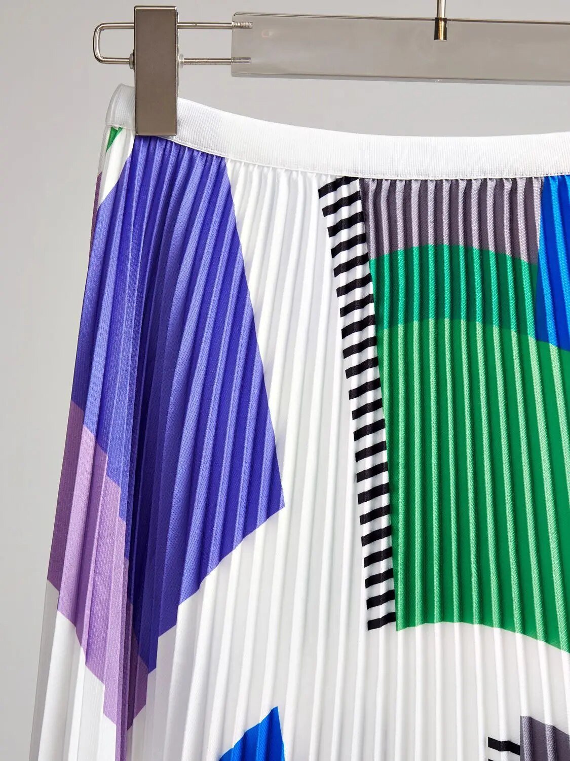Striped Colorblock Pleated Top + Skirt