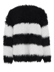 Striped Contrast Burr Knit Sweater
