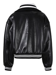 Striped Edges Zip-Up Jacket