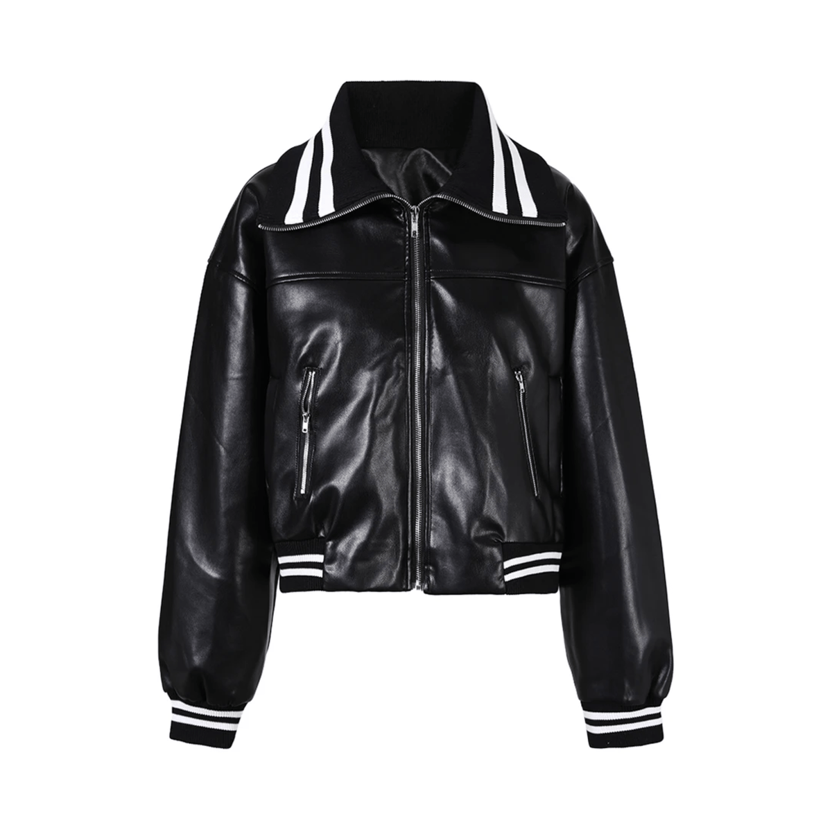 Striped Edges Zip-Up Jacket