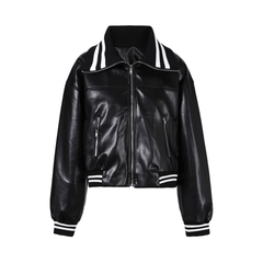 Striped Edges Zip-Up Jacket