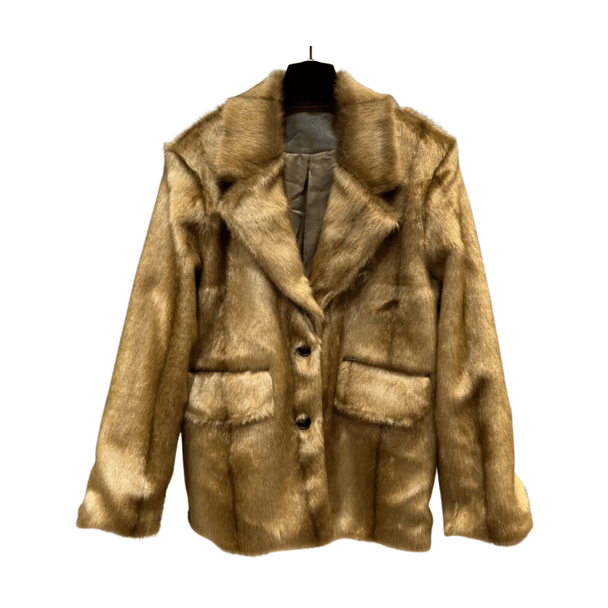 Striped Faux Fur Plush Jacket