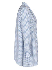 Striped Irregular Lapel Loose Shirt