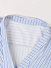 Striped Irregular Lapel Loose Shirt